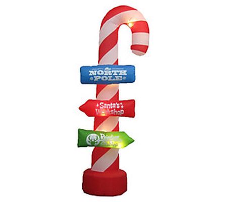 Santa's Workshop 94" Candy Cane Inflatable with Blower