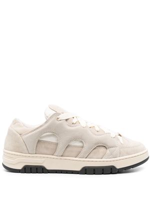 SANTHA Model1 lace-up suede sneakers - Neutrals