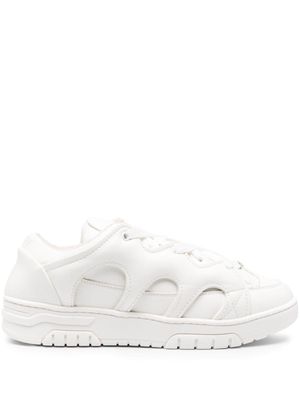 SANTHA panelled lace-up sneakers - White
