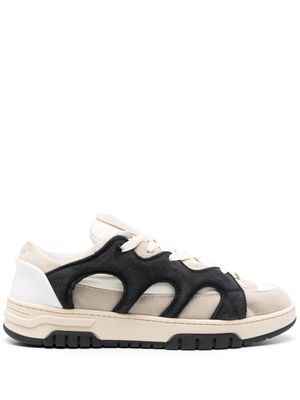 SANTHA two-tone panelled suede sneakers - Neutrals