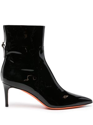 Santoni 65mm patent leather ankle boots - Black