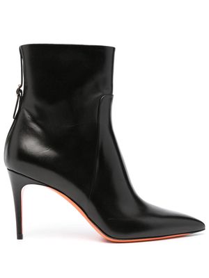 Santoni 90mm leather ankle boots - Black