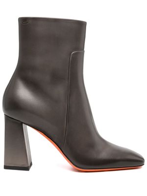 Santoni 90mm leather ankle boots - Grey