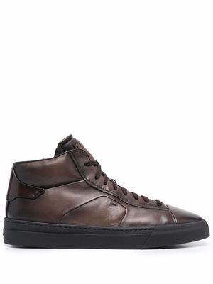 Santoni ankle lace-up sneakers - Brown