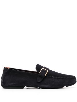 Santoni buckle-detail leather loafers - Blue