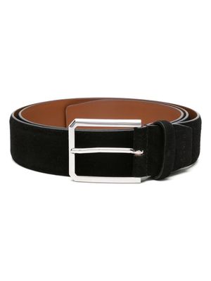 Santoni buckle-fastening suede belt - Black