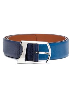 Santoni buckled leather belt - Blue