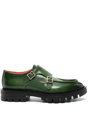 Santoni buckled leather loafers - Green