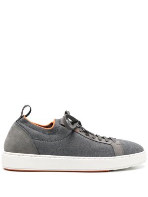 Santoni contrasting-trim detail sock sneakers - Grey