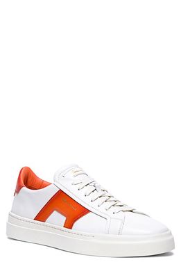 Santoni DBS1 Sneaker in White-Orange-I50