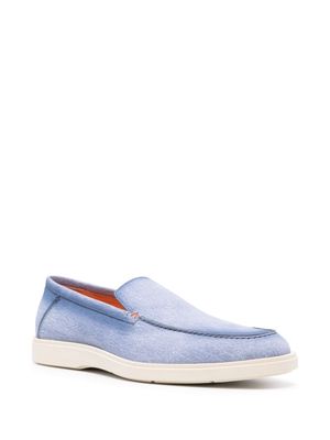 Santoni denim-print loafers - Blue