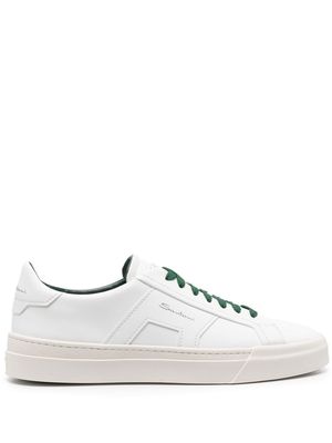 Santoni Double Buckle low-top leather sneakers - White