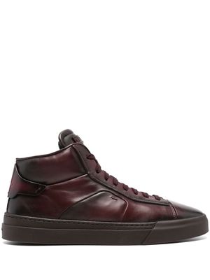Santoni Gilby leather sneakers - Red