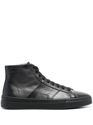Santoni Gong high-top leather sneakers - Black