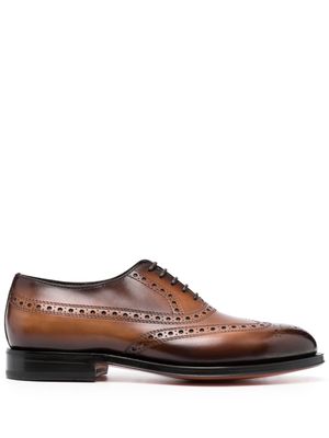 Santoni gradient-effect brogue Oxford shoes - Brown