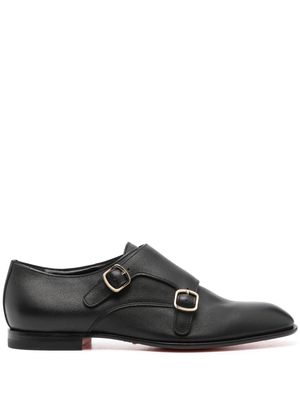 Santoni grained leather loafers - Black