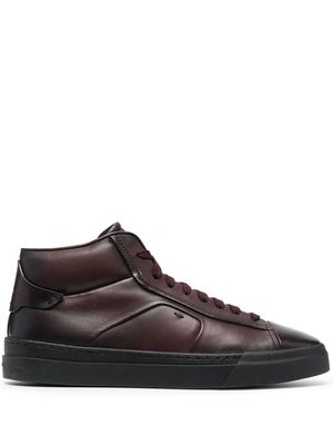 Santoni high-top leather sneakers - Red