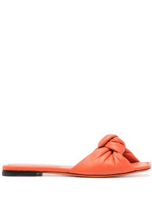 Santoni knot-detail leather sandals - Orange