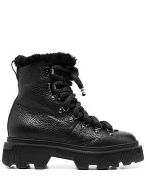 Santoni lace-up ankle boots - Black