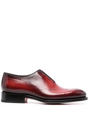 Santoni lace-up leather brogues - Red
