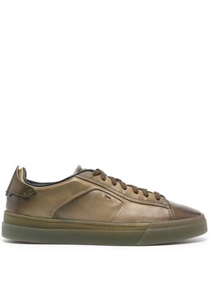 Santoni lace-up leather sneakers - Green