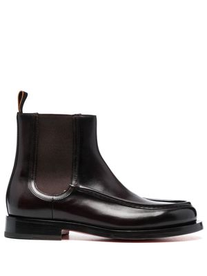 Santoni leather Chelsea boots - Red