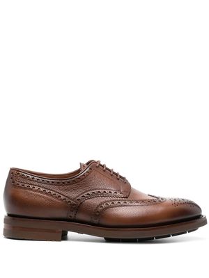 Santoni leather Derby brogue shoes - Brown