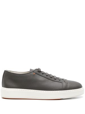 Santoni leather flatform sneakers - Grey