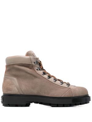 Santoni leather lace-up boots - Neutrals