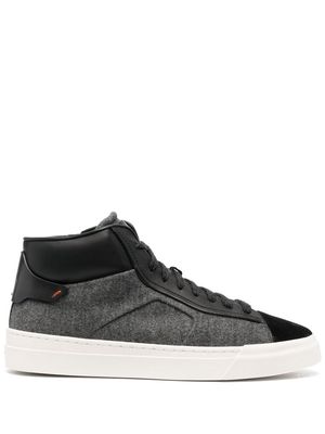 Santoni panelled high-top sneakers - Grey