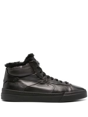 Santoni panelled leather sneakers - Black