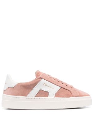 Santoni panelled low-top sneakers - Pink