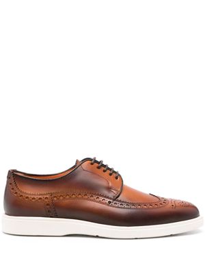 Santoni perforated-embellished oxford shoes - Brown