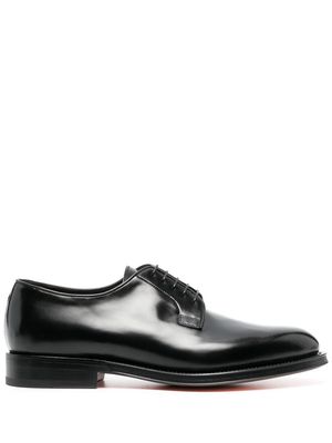 Santoni polished-leather Derby shoes - Black