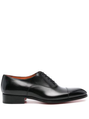 Santoni polished oxford shoe - Black