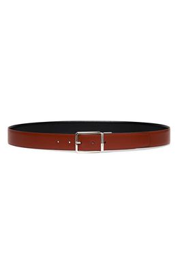 Santoni Reversible Leather Belt in Black-Tan