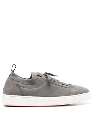 Santoni round-toe lace-up sneakers - Green