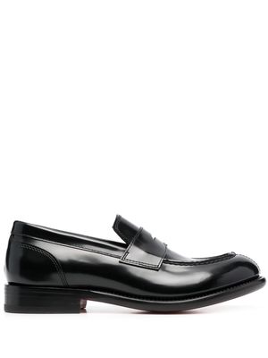Santoni round-toe leather loafers - Black