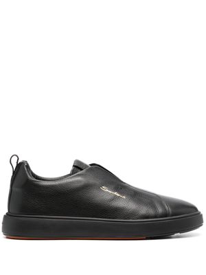 Santoni round-toe leather sneakers - Black