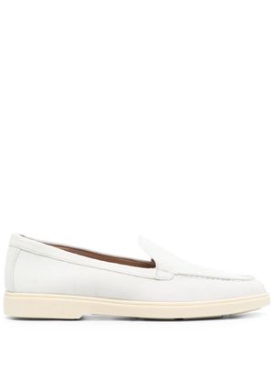 Santoni round-toe suede loafers - White