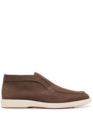 Santoni slip-on leather desert boots - Brown