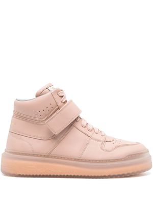 Santoni Sneak-Air leather high-top sneakers - Pink