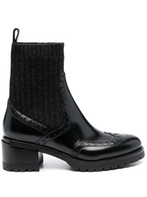 Santoni sock-style ankle boots - Black