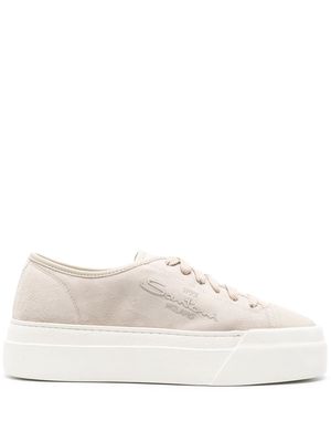 Santoni suede flatform sneakers - Neutrals