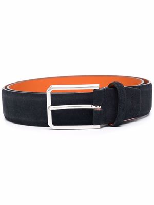 Santoni suede-leather belt - Blue
