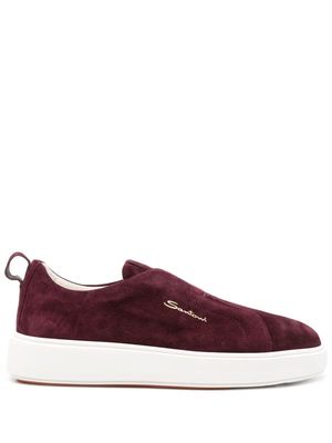 Santoni suede slip-on sneakers - Purple