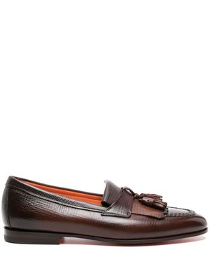 Santoni tassel-detail leather loafers - Brown