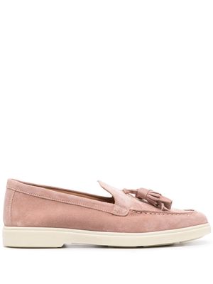 Santoni tassel-detail suede loafers - Pink