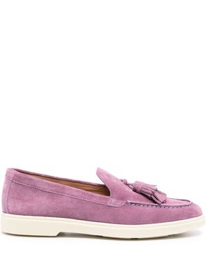 Santoni tassel-detail suede loafers - Purple