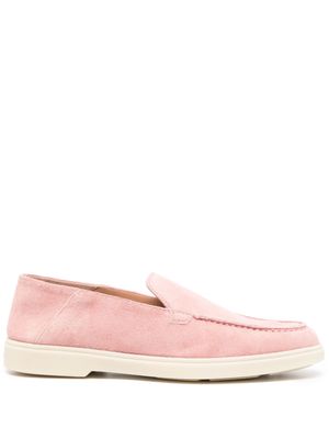 Santoni tonal-stitching suede loafers - Pink